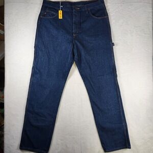 Red Kap Carpenter Jeans 40x34‎ Dark Wash Denim Workwear Hammer Loop Vintage NOS